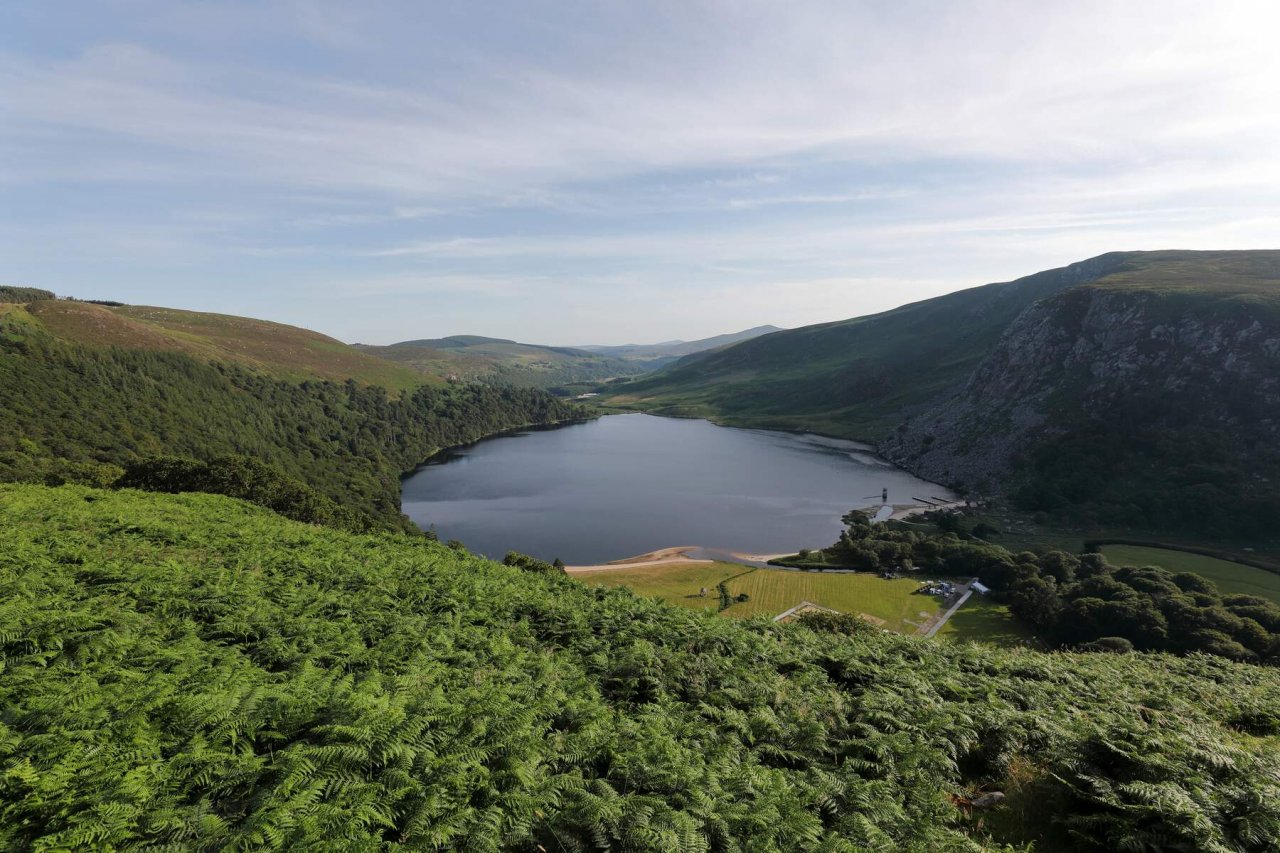 View Of The Lough Tay Around Green Hills of Wicklow National Park