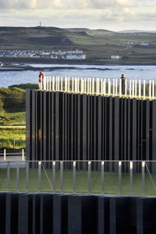 View Over Basalt Columns of the Visitor Centre - People on the Roof Gallery
