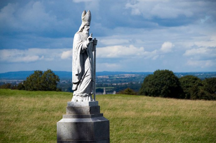 St. Patrick Statue overlooking from the hill