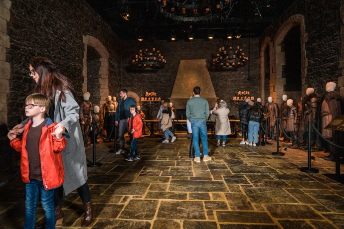 Games of Thrones Winterfell Great Hall with Visitors During The Self Guided Tour of The Linen Mill Studios