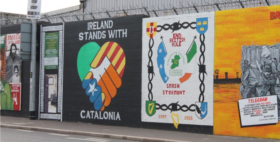 West Belfast Murals - Catalonia and Smash Stormont
