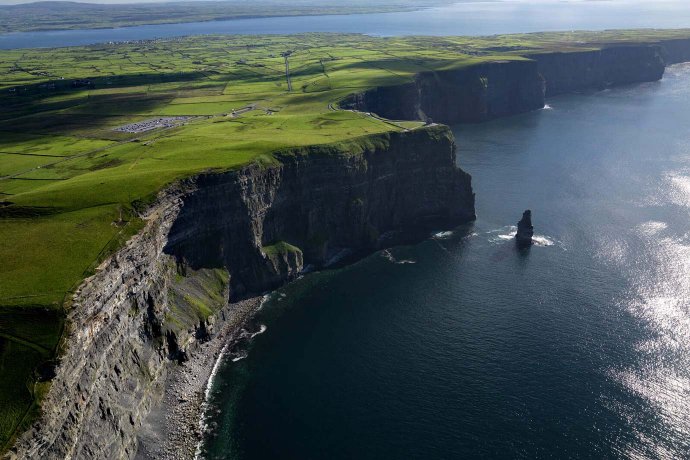 Bird's-eye view of the Coast and High Cliffs 