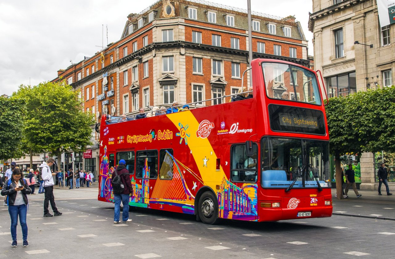 City Sightseeing Open-top Bus on O'Connell Street