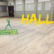 Sports Hall with an overlay text in yellow Hall and a big logo of Experience Gaelic Games on the left side