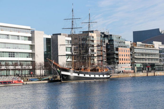 Docked replica of the Jeanie Johnston in Ireland