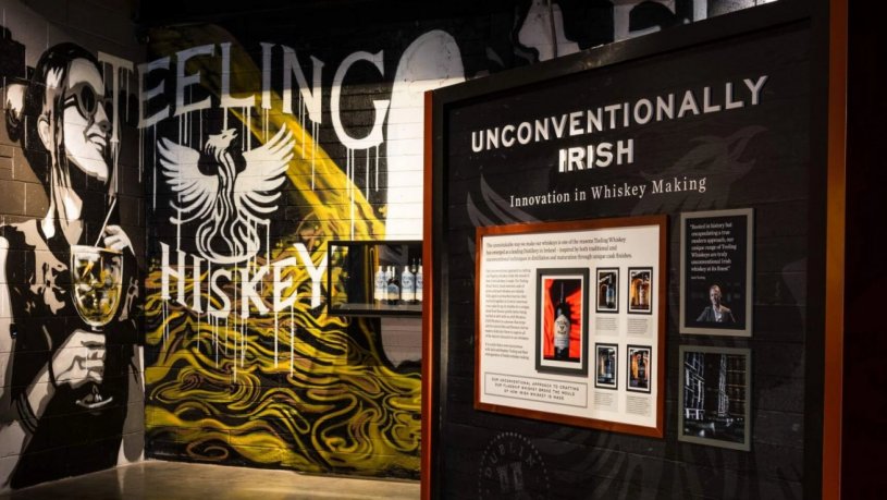 Teelings Whiskey Logo on The Wall in Exhibition Room