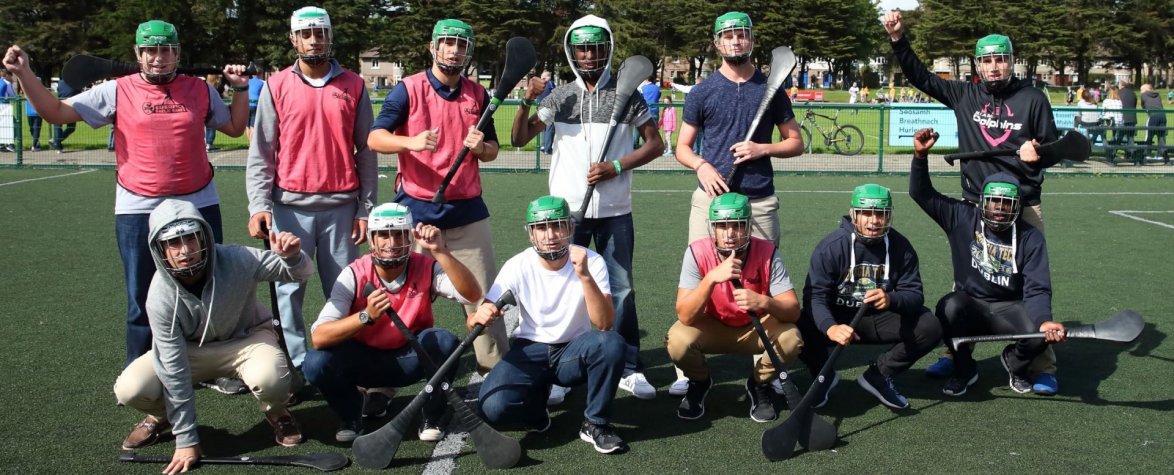 Gaelic Games Players Team Posing Ahead of Match