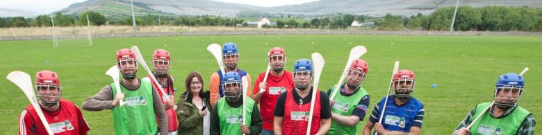 Group playing Irish sports - Go Gaelic Galway 