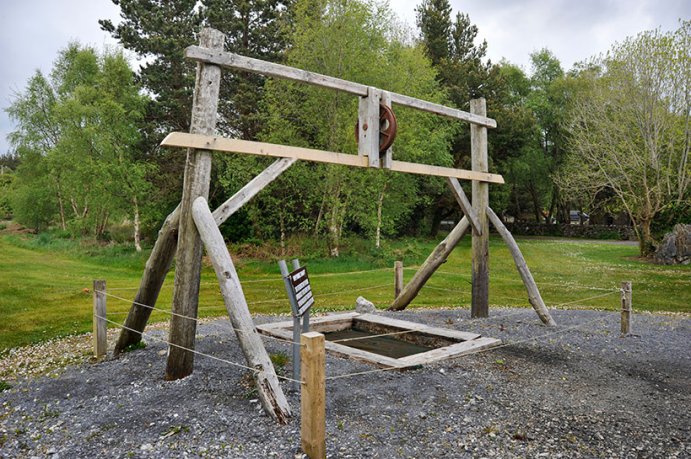 19th Century Mining Techniques at Gold Panning Station at Glengowla Farm and Mines