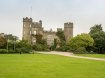 Group of young people relaxing outside Malahide Castle 