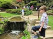 Mini waterfall in Japanese gardens - Family Tours