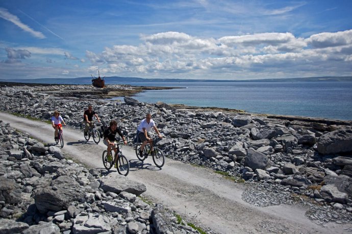 Shipwreck Inis Oirr Group of People on a Bicycle Trip