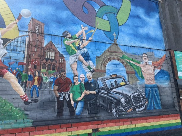 Contemporary Mural in Belfast Black Cab Tours, All Ireland Team, Gaelic Games 