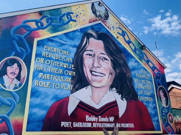 Iconic Mural of the Bobby Sands on the side of the house