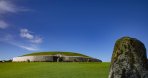 Boyne Valley UNESCO site view towards Newgrange Dominated by Green Fields and Blue Sky