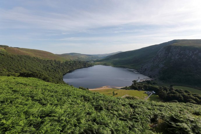 View Of The Lough Tay Around Green Hills of Wicklow National Park