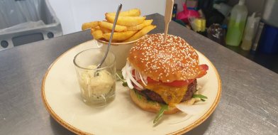 Burger Served as a Dinner Meal for Groups in Cork