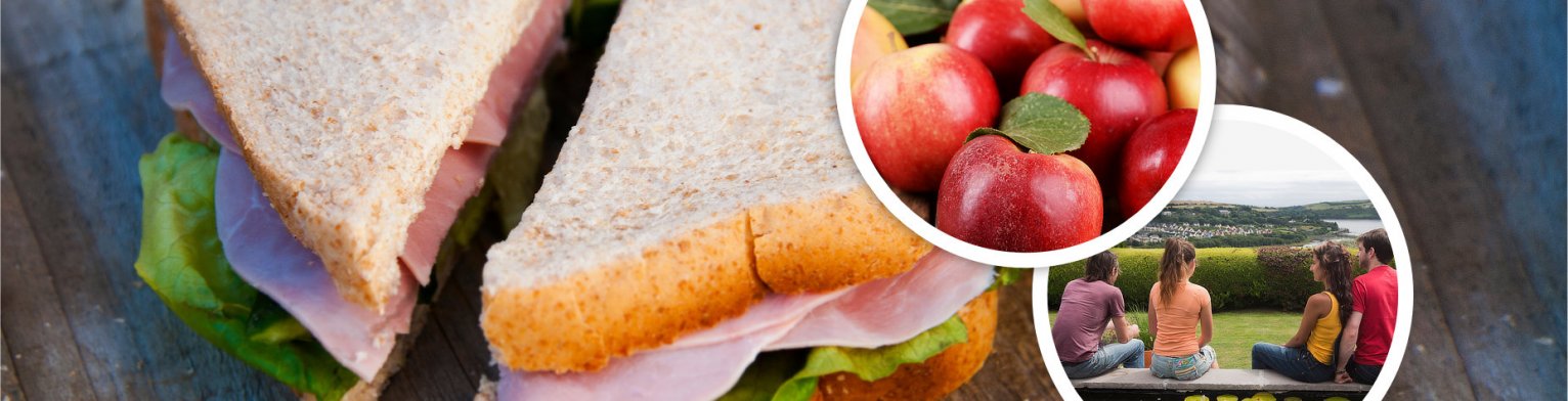 Sandwiches and Apples for Packed Lunches for Student and School Groups 