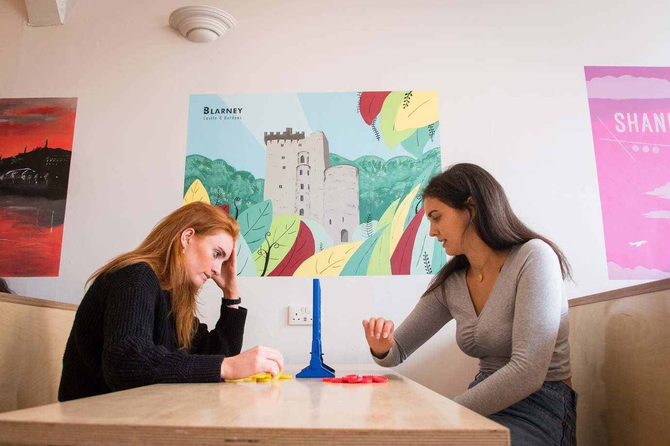 Two Girls in Hostel Chill Out Area