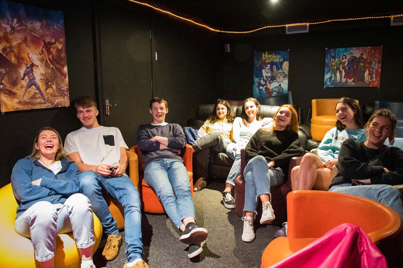 Group of Students in Cinema Room