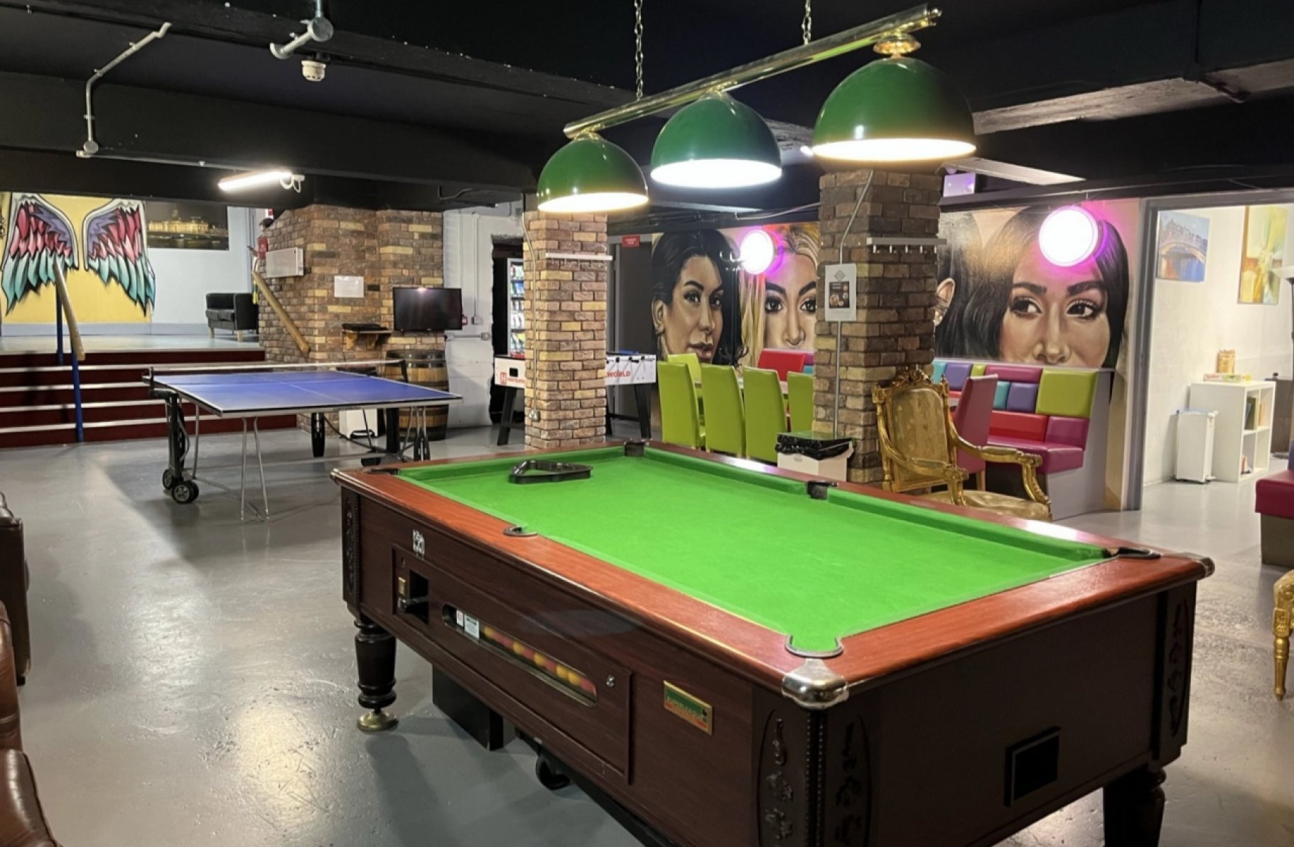 Pool Table in the Games Room at the Abbey Court Hostels in Dublin