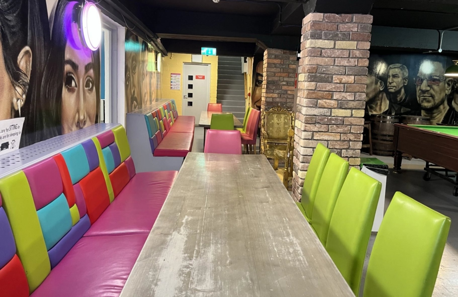 Seating Area in the Games Room at the Abbey Court Hostel in Dublin