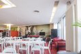 Tables in the Breakfast Area in Youth Hostel Lounge