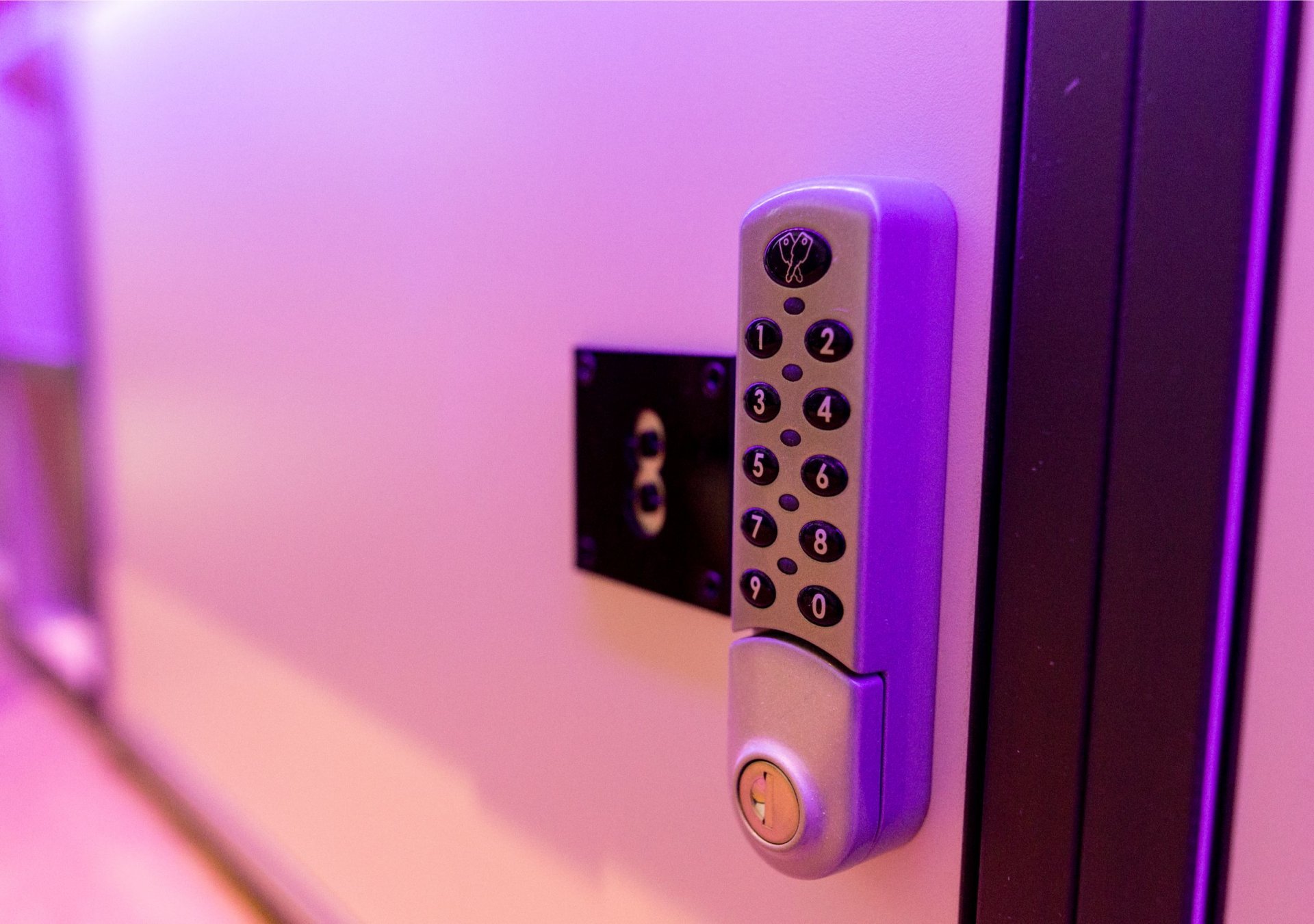 combination lock on the security locker in the pod hostel in Dublin