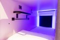 Comfortable Bed/Pod Interior with all equipment - shelf, rack, hook and light switch 