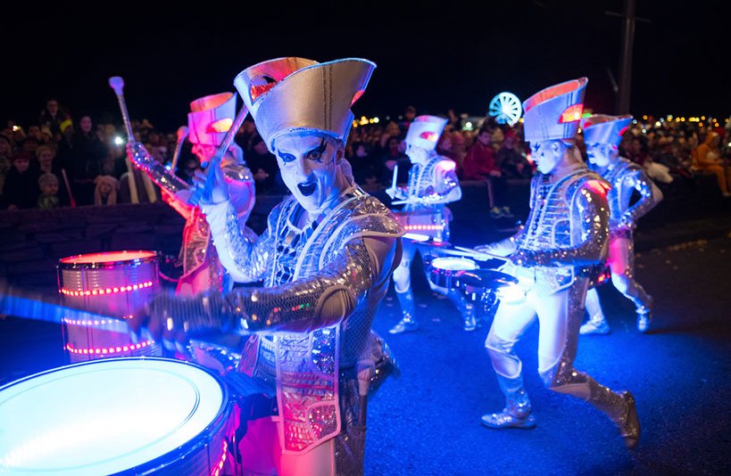 Drummers Parade At Halloween Celebrations Derry