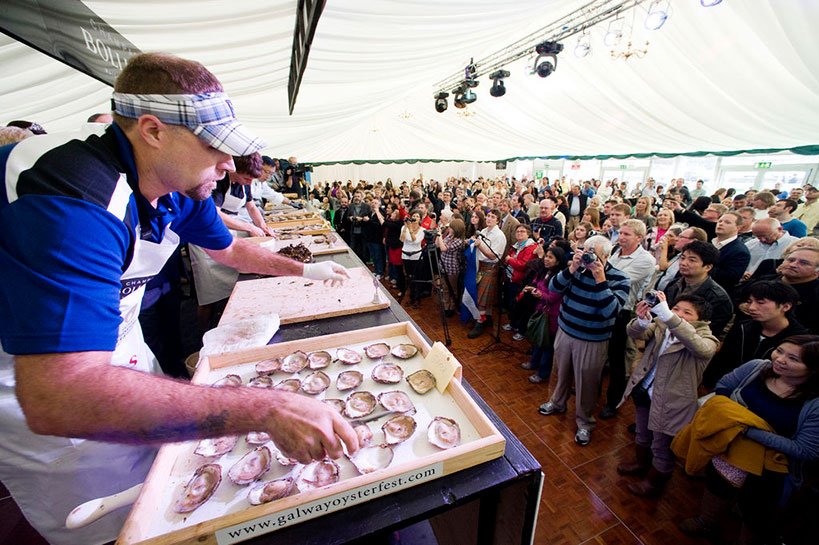 Oyster Opening Championships At Galway International Oyster and Seafood Festival