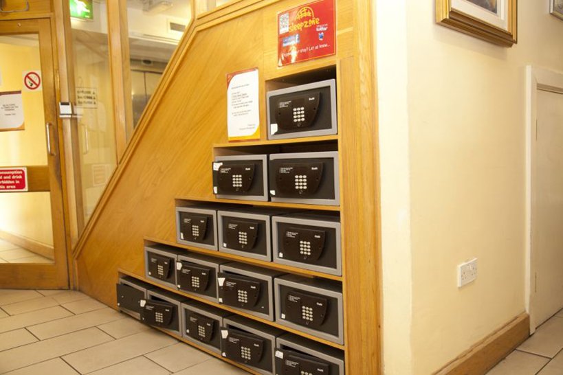 Safe Deposit Boxes at the Sleepzone Hostel Galway