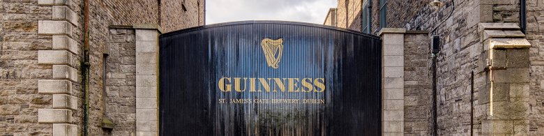 Main Gates to Guinness St James's Gate Brewery in Dublin