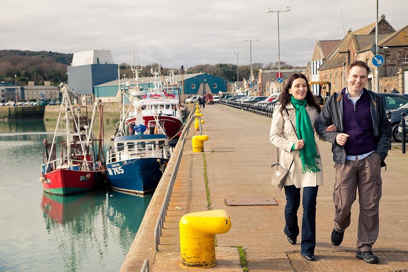 Couple in the Fishing Port on a Tour of Ireland