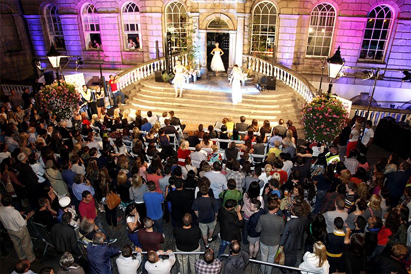 Crowd at a Fashion Show During Dublin Fashion Festival