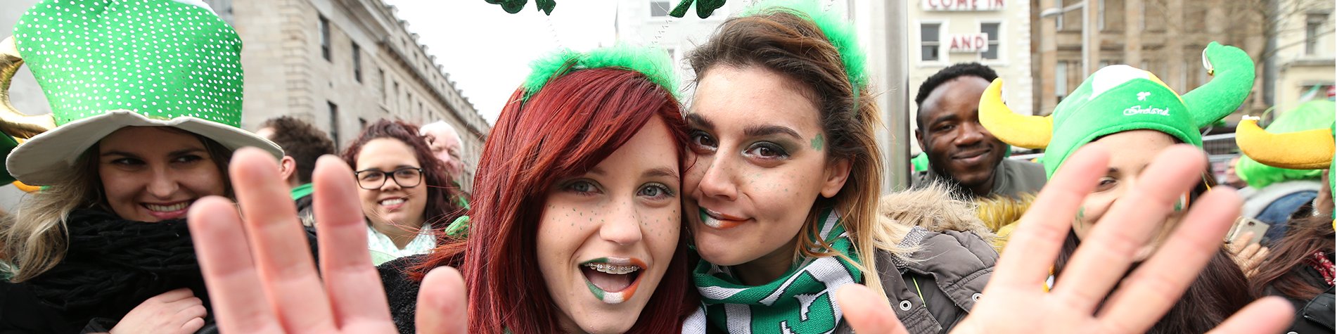 People Dressed up For St Patricks Day Festival Dublin