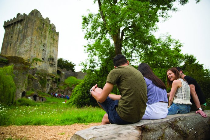 Group of Students at the foot of Blarney Castle