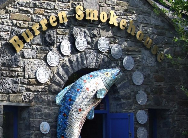 Entrance sign to the Burren Smoke Salmon shop